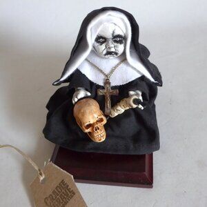 NEW OOAK 4” THE NUN UPCYCLED GOTHIC HALLOWEEN HORROR PORCELAIN BABY DOLL ODDITY